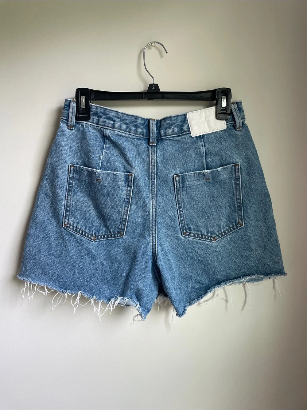 Zara 90s Style Raw Hem Denim Shorts